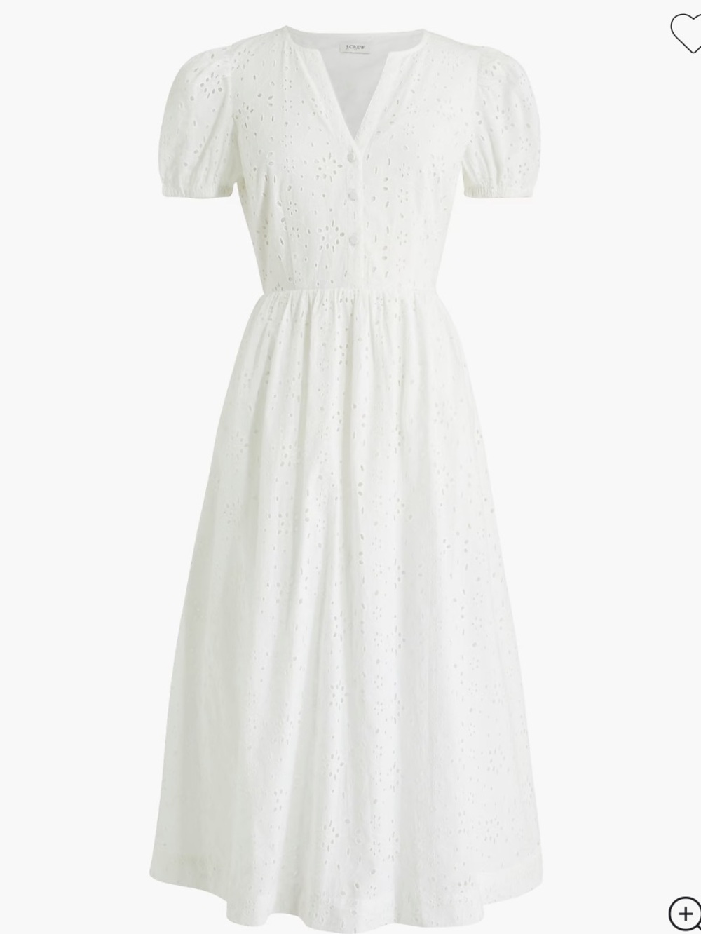 J.Crew Factory Midi White Eyelet Dress Size 2